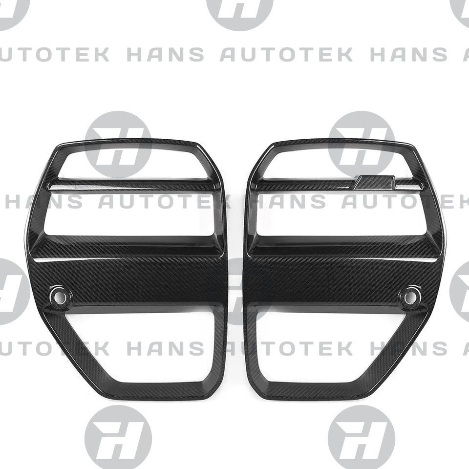 Full Dry Carbon Fiber V Style Front Bumper Grill FOR BMW M3 M4 G80 G82 G83 (ACC)