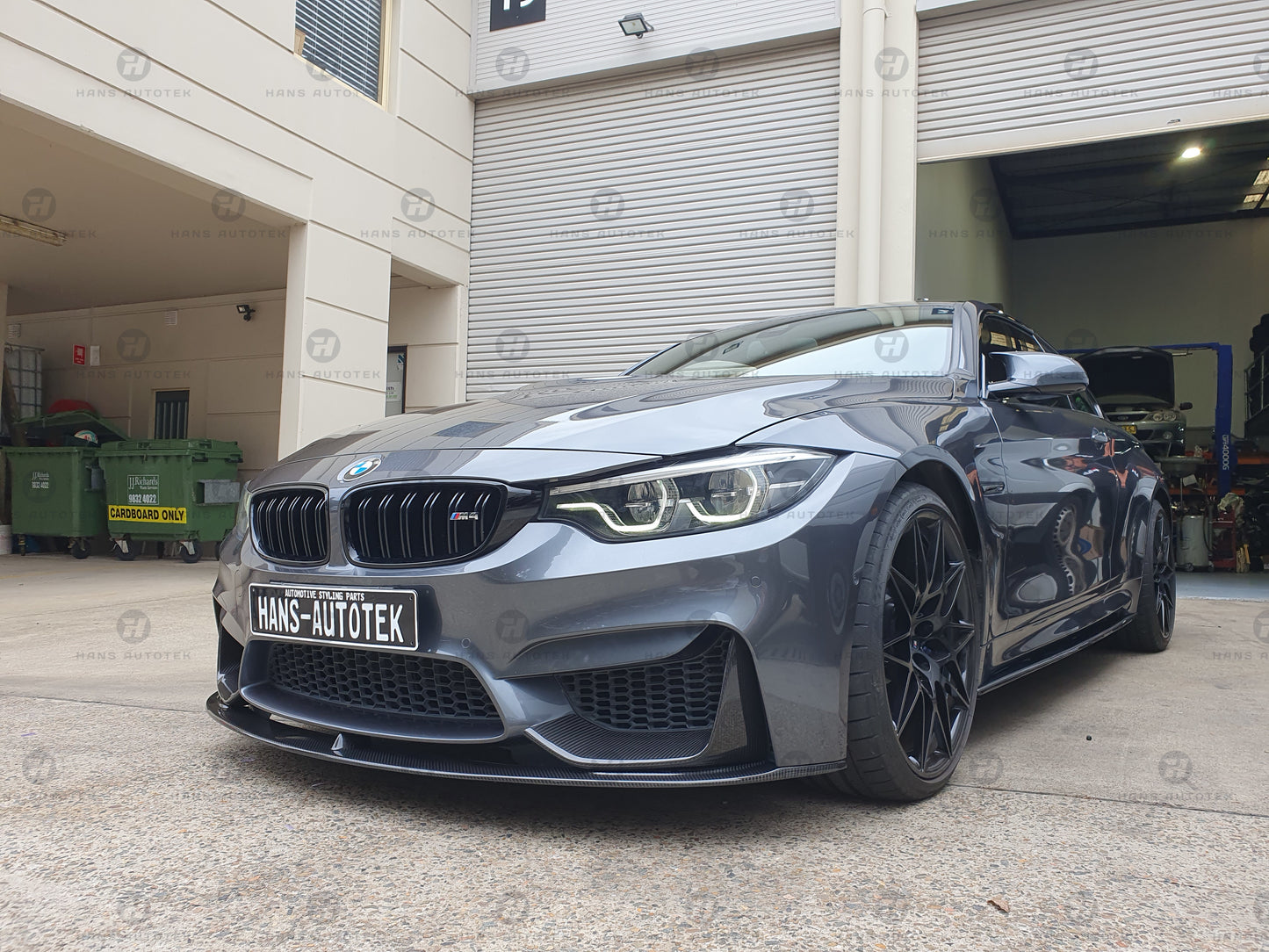 MPerformance Style Full Real Carbon Fiber Front Lip & Splitters for BMW M3 F80 / M4 F82 F83 - 14-20