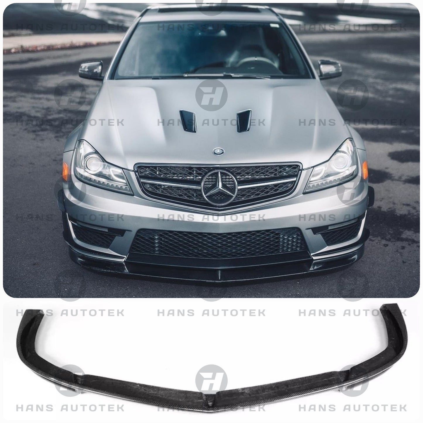 V Style Carbon Fiber Front Lip for Mercedes-Benz C63 AMG W204 Coupe SED ( 11-14)