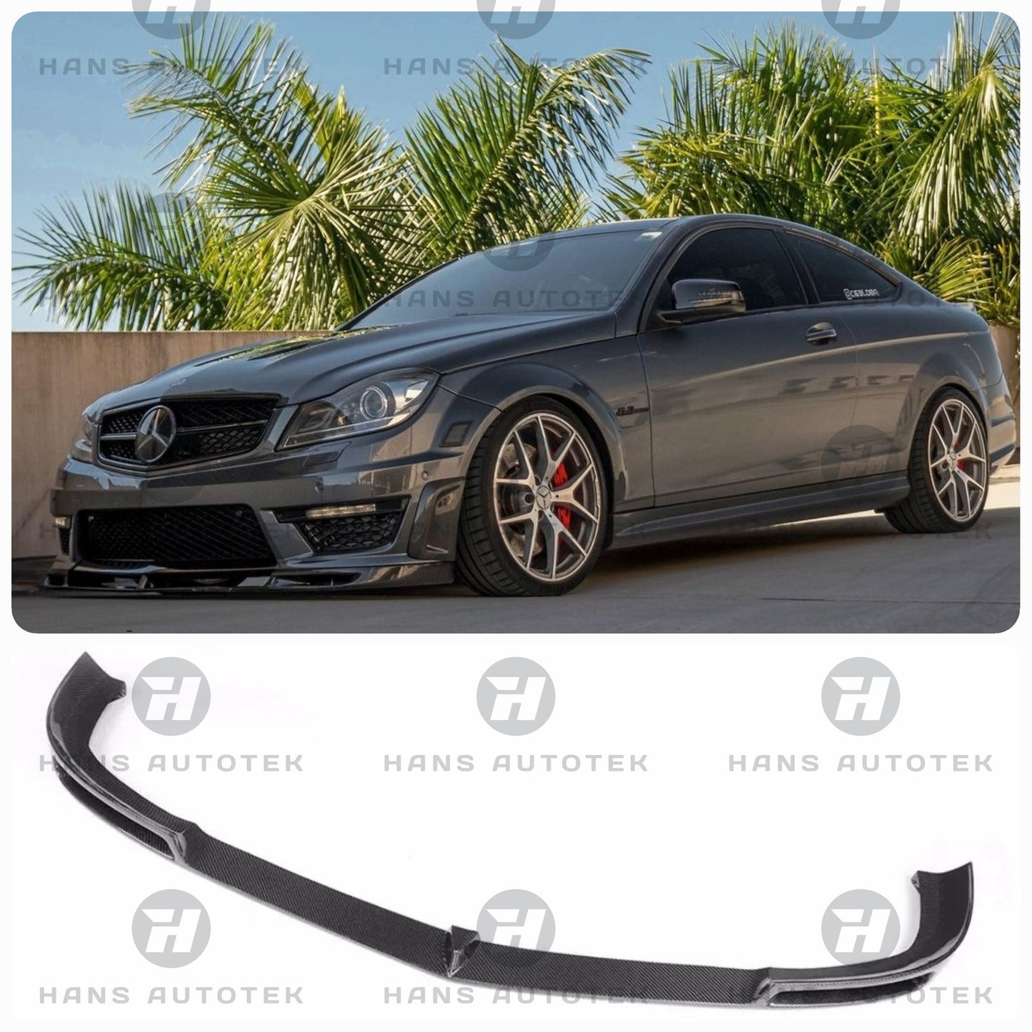V Style Carbon Fiber Front Lip for Mercedes-Benz C63 AMG W204 Coupe SED ( 11-14)