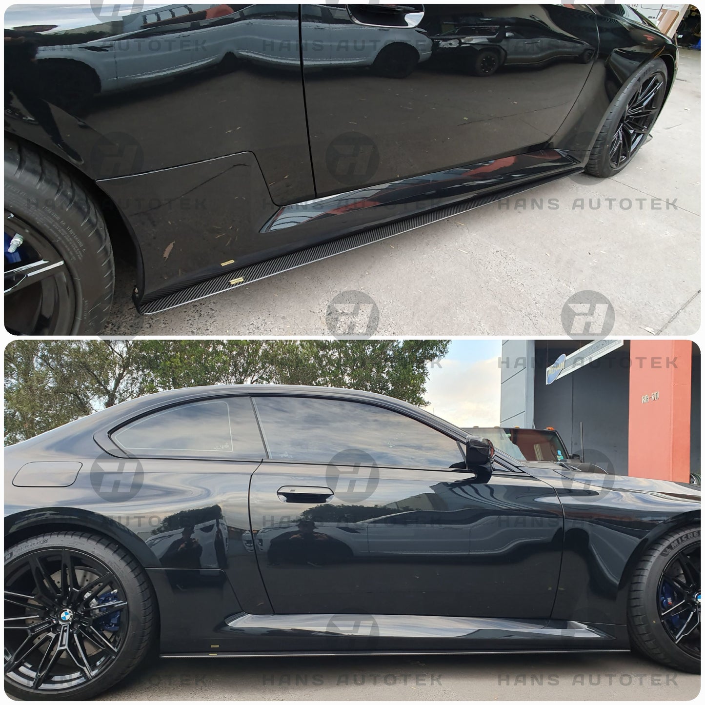 AC STYLE REAL CARBON FIBER SIDE SKIRTS FOR BMW M2 G87 COUPE ( 2022 - UP )