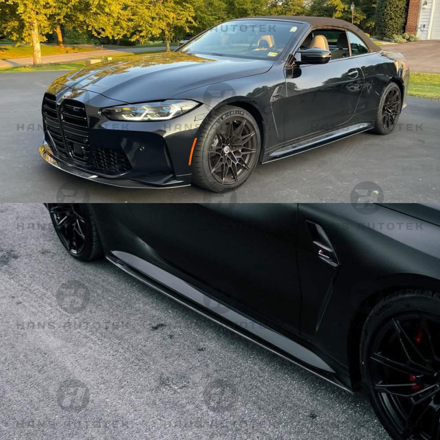 Real Carbon Fiber Side Skirts Extension For BMW M3 M4 G80 G81 G82 G83