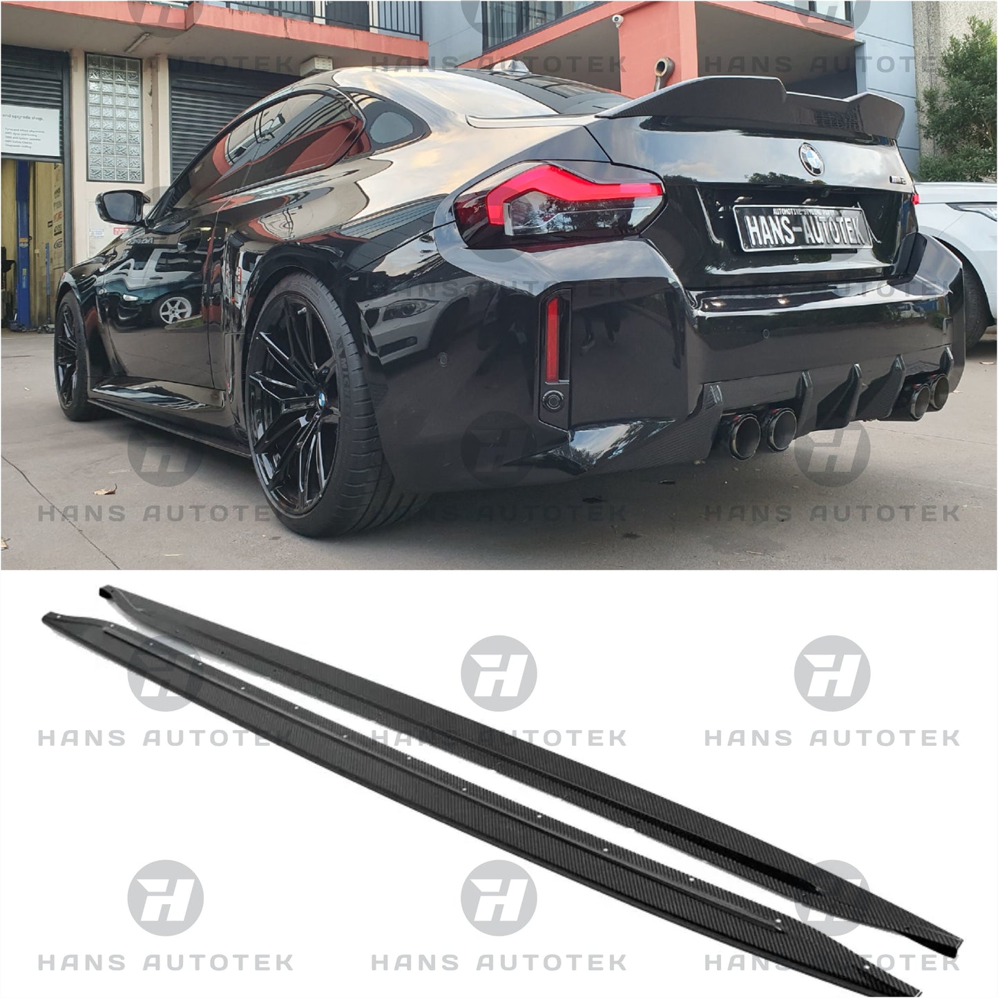 AC STYLE REAL CARBON FIBER SIDE SKIRTS FOR BMW M2 G87 COUPE ( 2022 - UP )