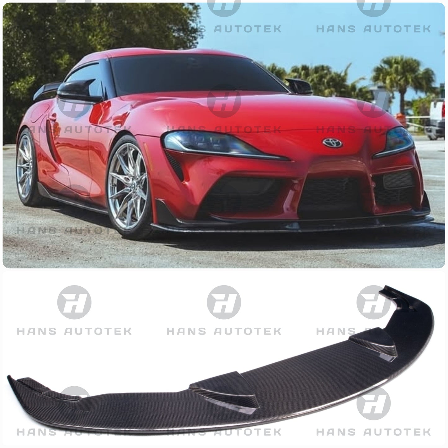 REAL CARBON FIBER A STYLE FRONT LIP FOR TOYOTA SUPRA MK5 A90 GR GTS 2019-UP