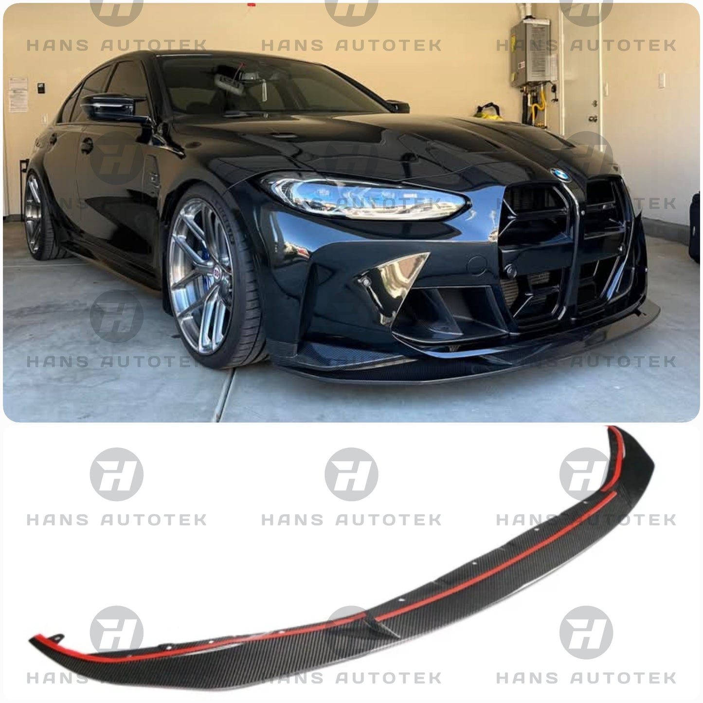 R Style Real Carbon Fiber Front Lip FOR BMW M3 M4 G80 G82 G83 ( 2020 - Up )