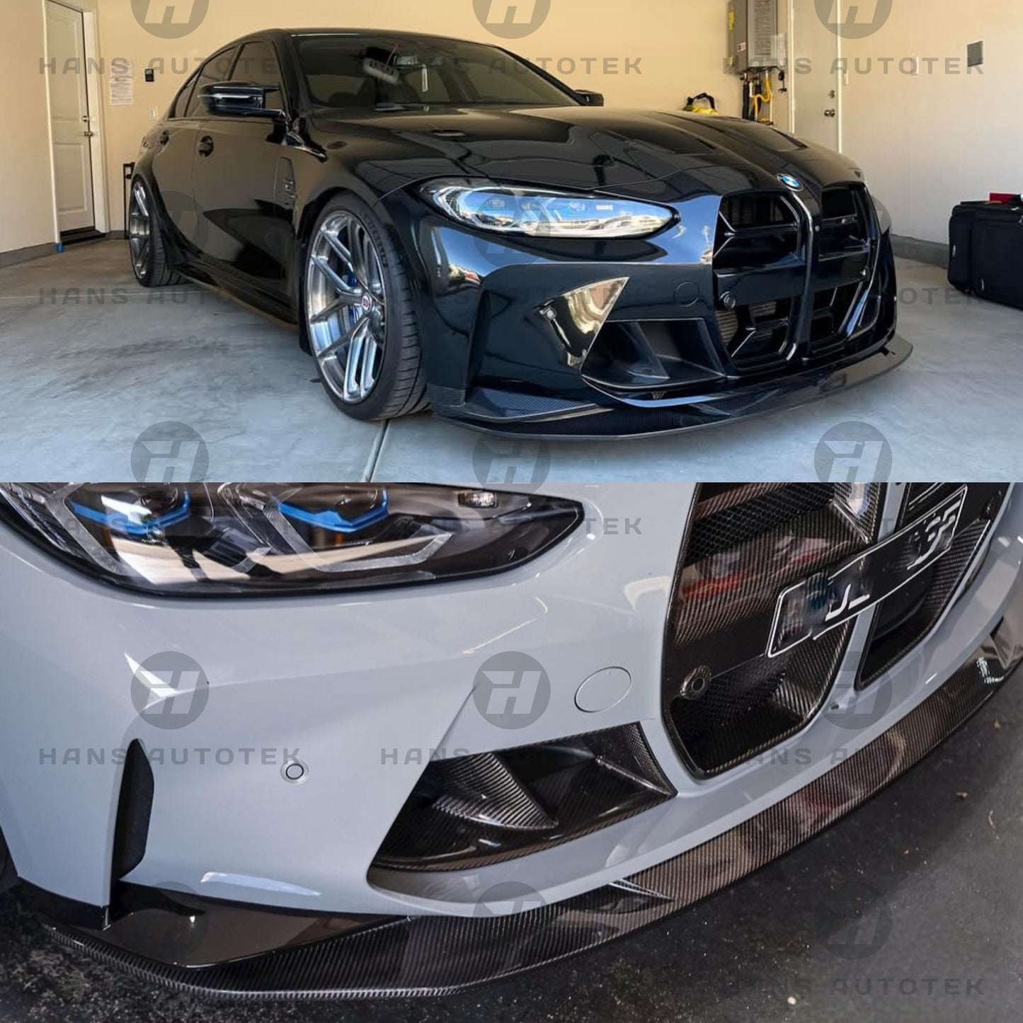 R Style Real Carbon Fiber Front Lip FOR BMW M3 M4 G80 G82 G83 ( 2020 - Up )