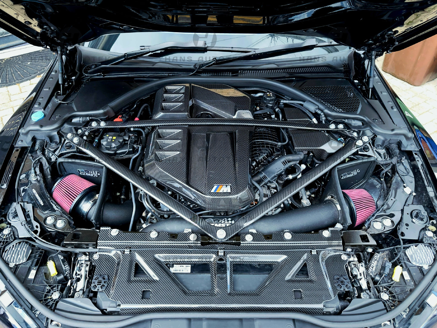 FULL DRY CARBON FIBER RACING STYLE STRUT BRACE ENGINE FOR BMW M3 M4 G80 G82 G83