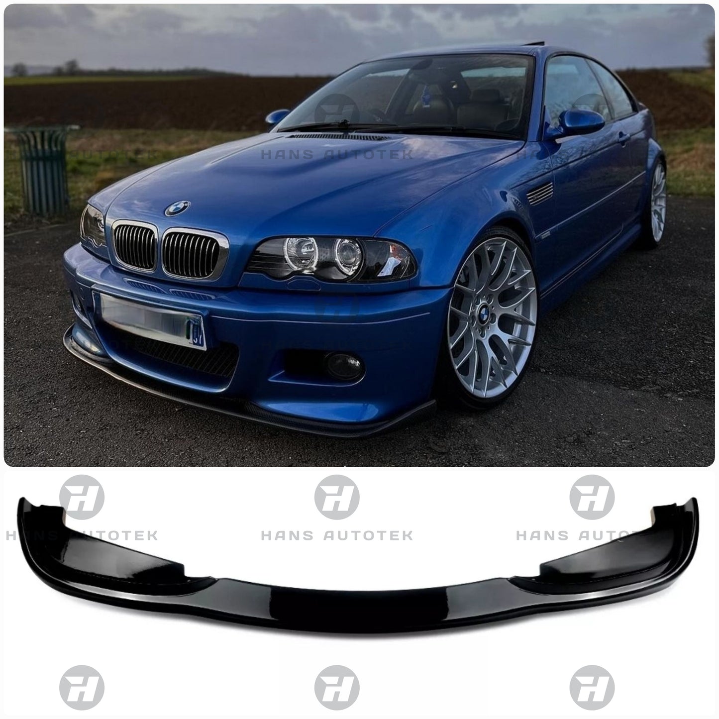 HAMANN STYLE GLOSS BLACK FRONT LIP SPLITTER FOR BMW E46 M3