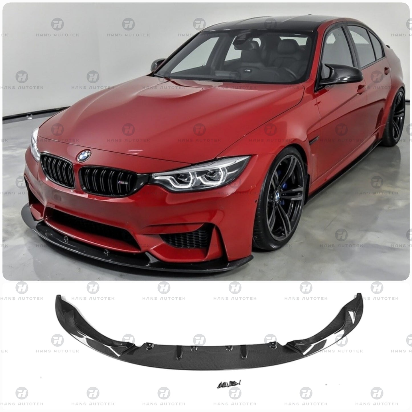 3D Style Real Carbon Fiber Front Lip Splitter FOR BMW F80 F82 F83 M3 M4