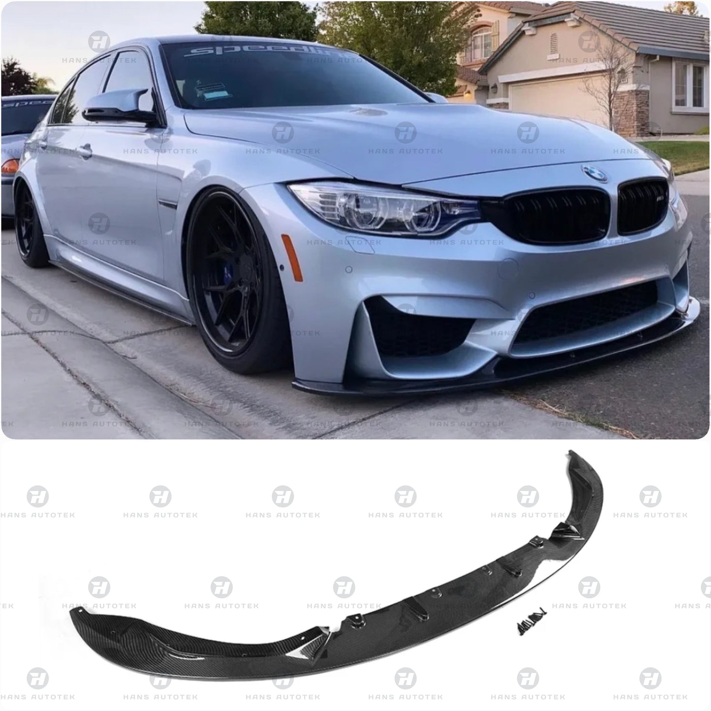 3D Style Real Carbon Fiber Front Lip Splitter FOR BMW F80 F82 F83 M3 M4