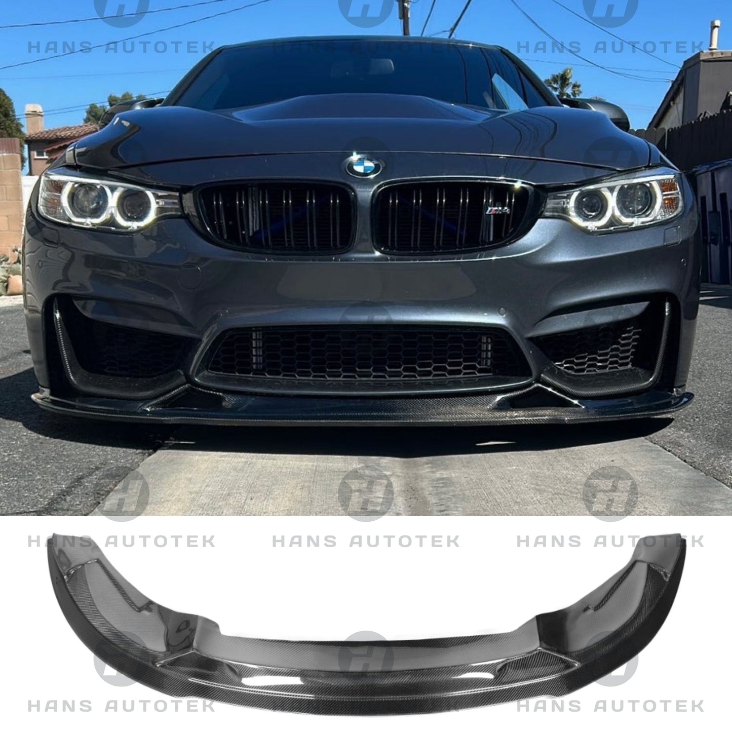 RZA Style Real Carbon Fiber Front Lip Splitter FOR BMW F80 F82 F83 M3 M4