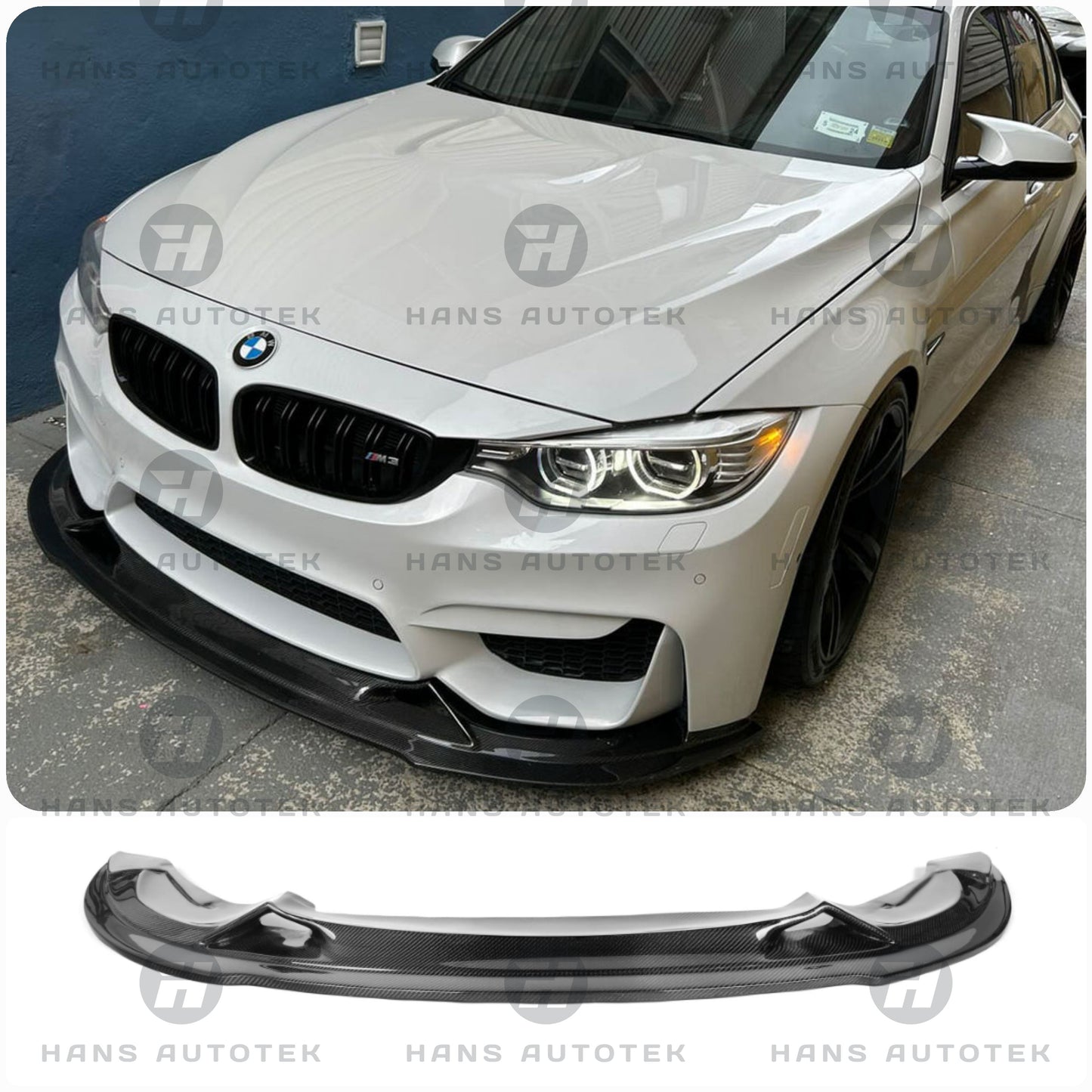 RZA Style Real Carbon Fiber Front Lip Splitter FOR BMW F80 F82 F83 M3 M4