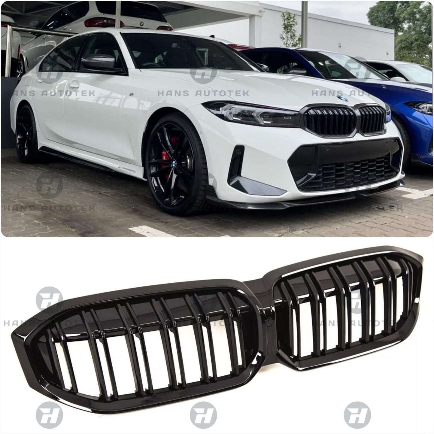 Gloss Black MP Style Grill FOR BMW 3 Series G20 G21 LCI Sedan Wagon MSport 2022+