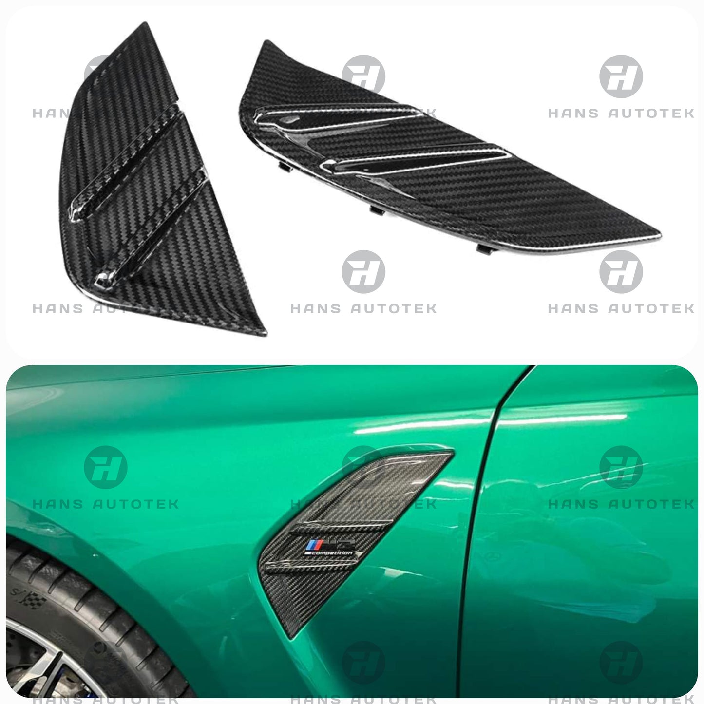 MP Style Full Carbon Fibre Side Fender Trim Vent Replacement FOR BMW G80 G81 M3