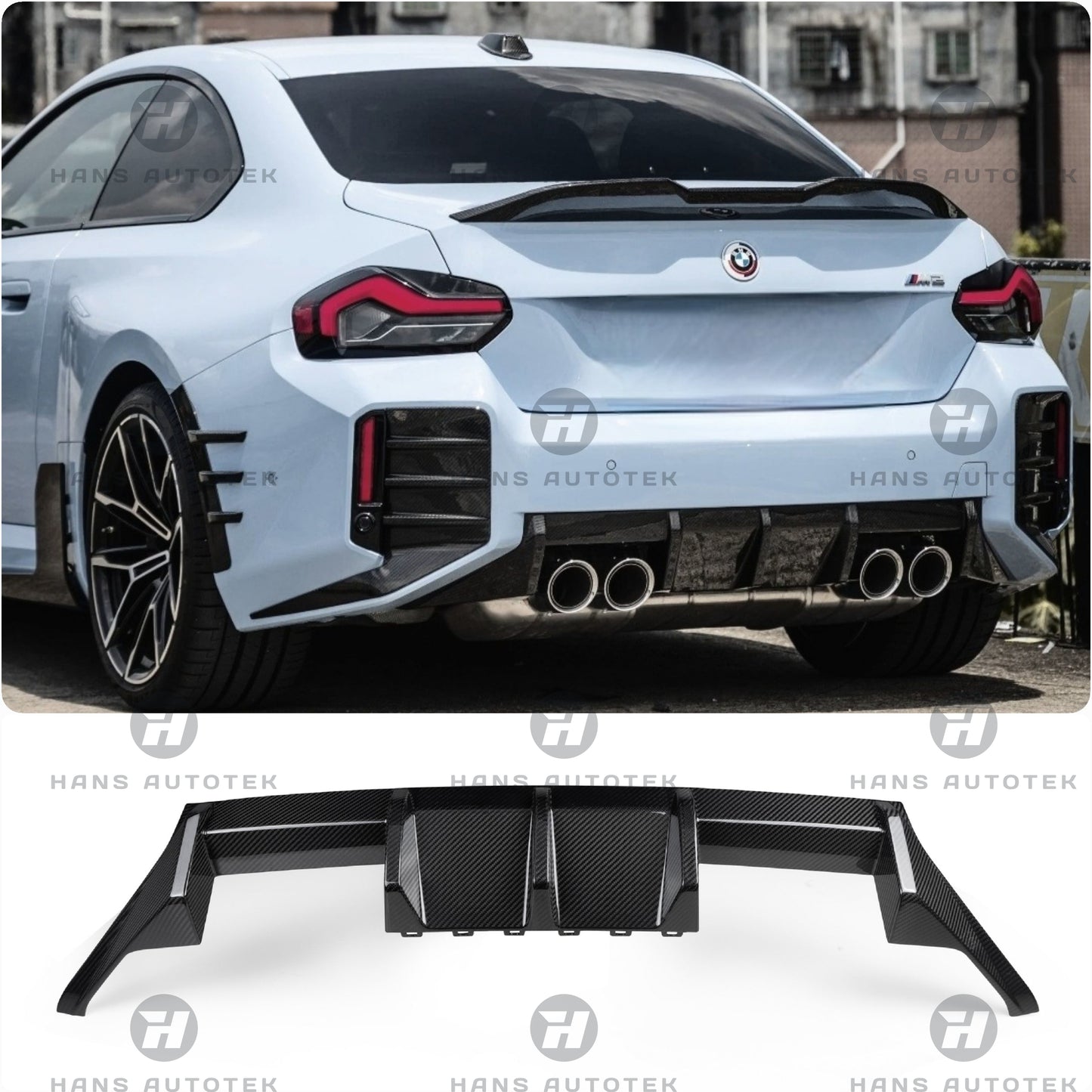 M PERFORMANCE STYLE FULL CARBON FIBER REAR DIFFUSER FOR BMW M2 G87 ( 2022 +)