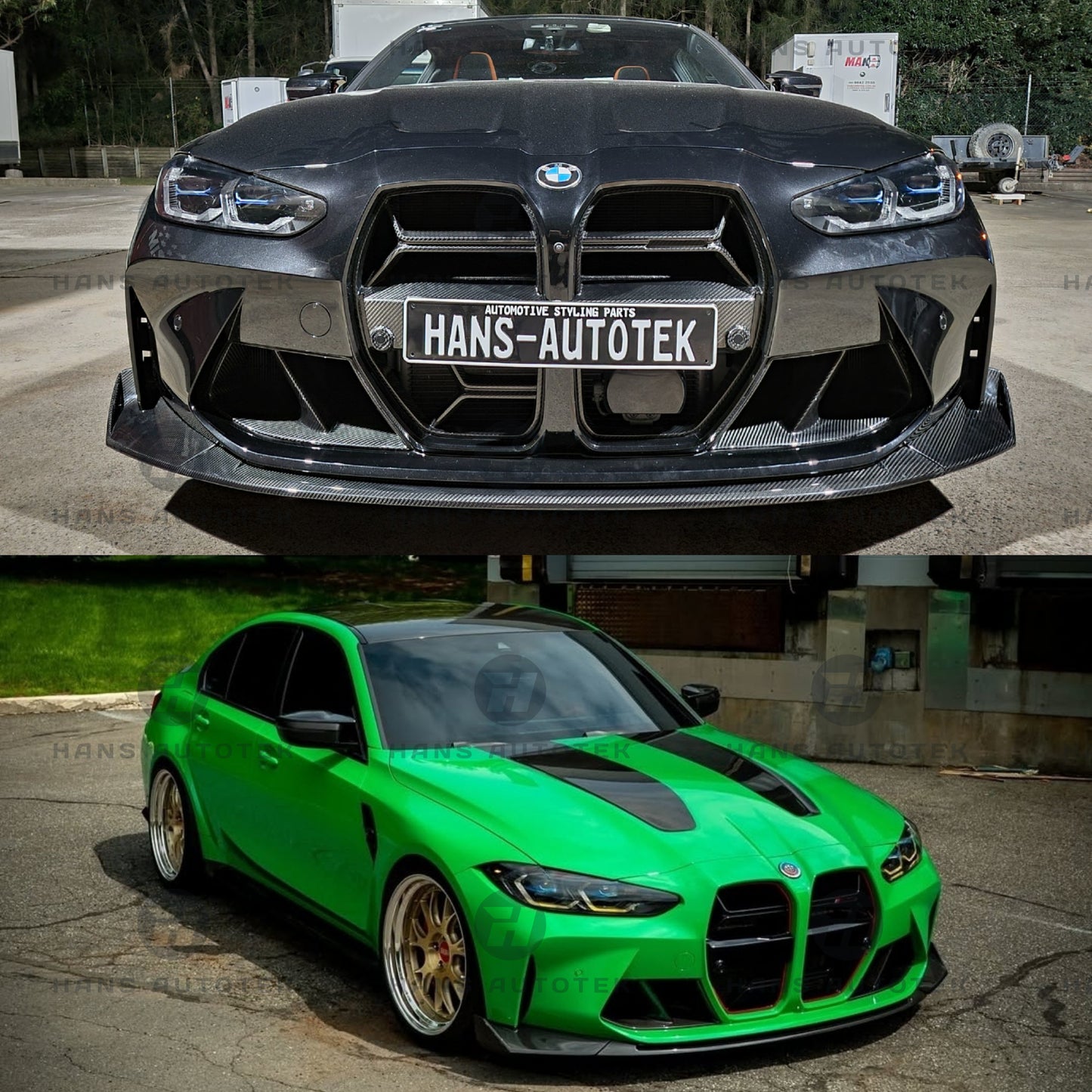 FULL DRY CARBON FIBER CSL STYLE FRONT LIP FOR BMW M3 M4 G80 G82 G83 ( 2020-Up )