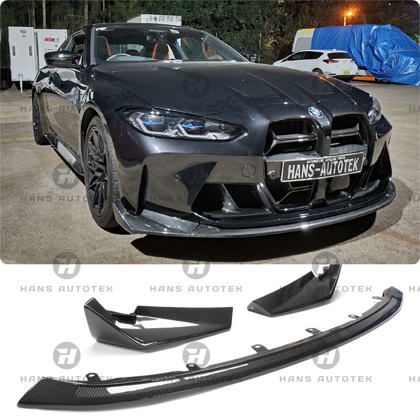 FULL DRY CARBON FIBER CSL STYLE FRONT LIP FOR BMW M3 M4 G80 G82 G83 ( 2020-Up )