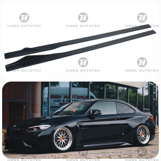 Gloss Black V Style Side Skirts Extension For BMW F87 M2 & M2 Competition (16-21 )