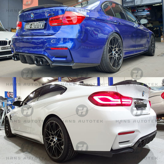 V Style Real Full Carbon Fiber Rear Diffuser FOR BMW M3 M4 F80 F82 F83