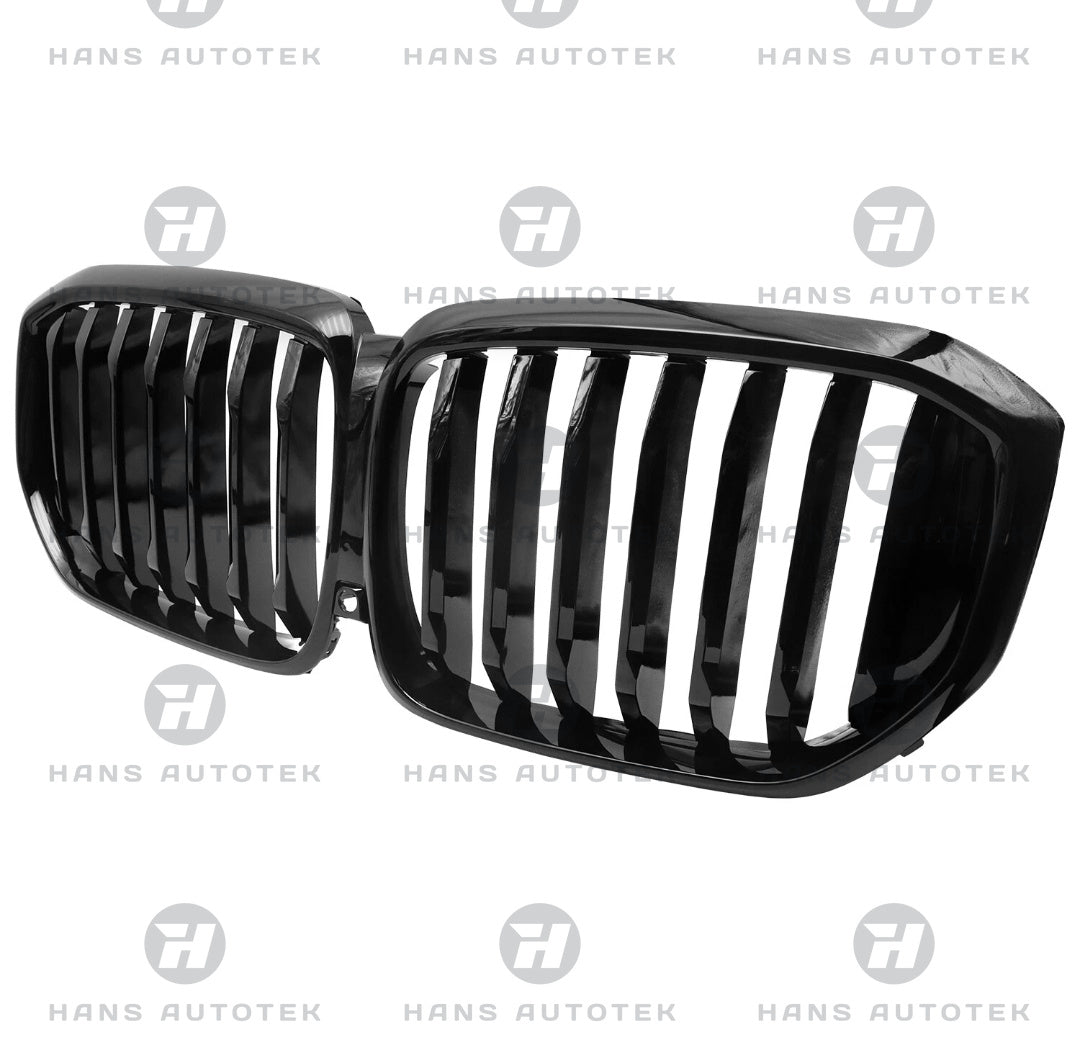 GLOSS BLACK M-STYLE FRONT BAR KIDNEY GRILL SINGLE SLATS FOR BMW X5 G05 LCI 23+