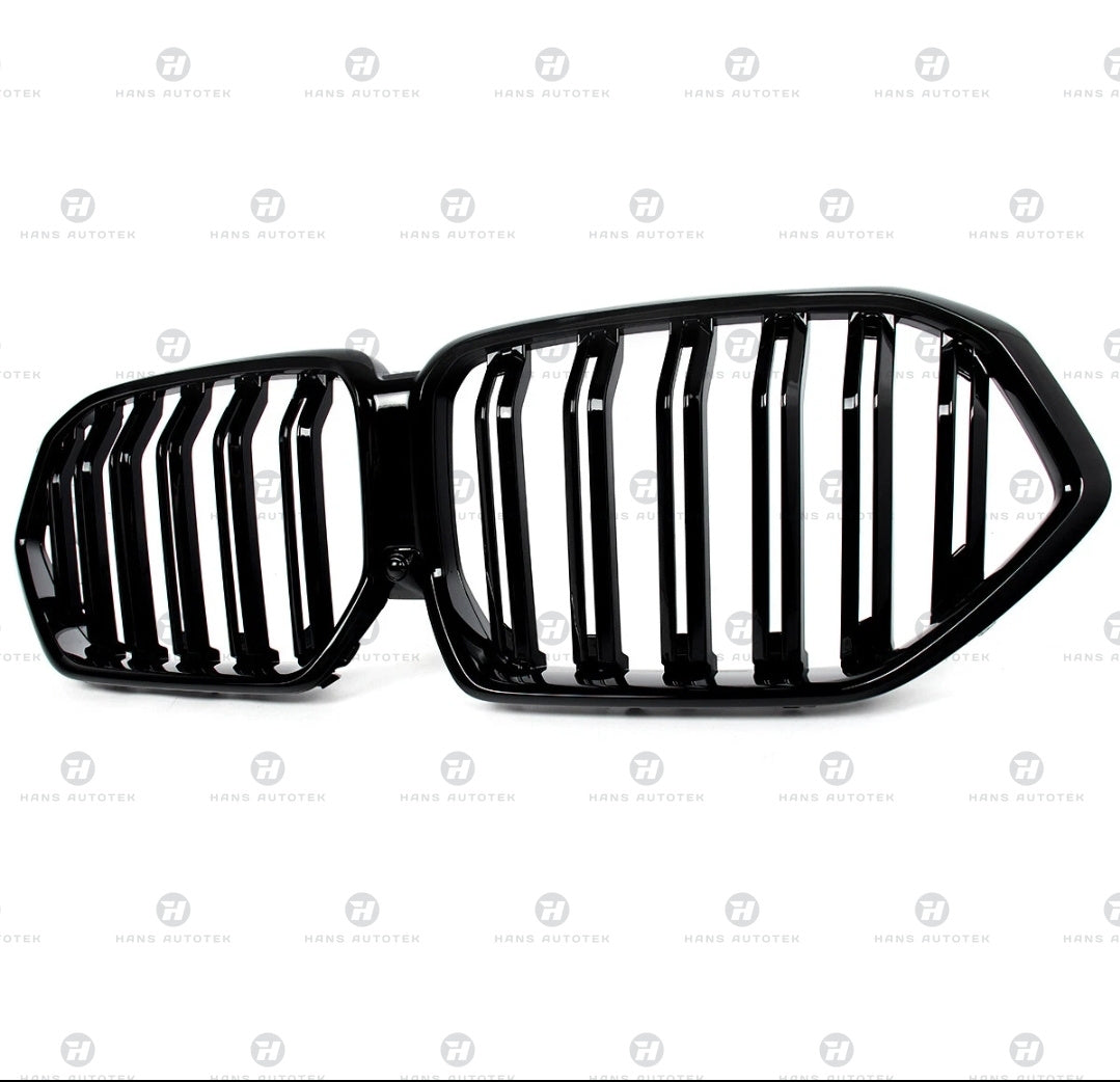 GLOSS BLACK M FRONT BAR KIDNEY GRILL DUAL SLATS FOR BMW X6 G06 F96 X6M ( 19-23)