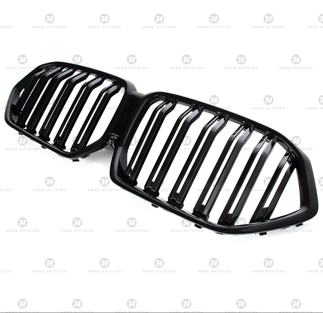 GLOSS BLACK M FRONT BAR KIDNEY GRILL DUAL SLATS FOR BMW X6 G06 F96 X6M ( 19-23)