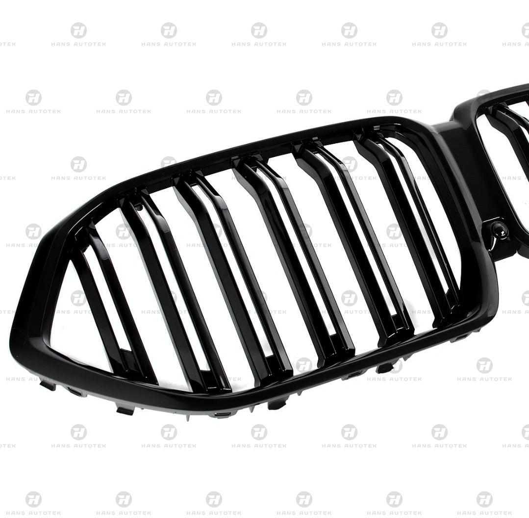 GLOSS BLACK M FRONT BAR KIDNEY GRILL DUAL SLATS FOR BMW X6 G06 F96 X6M ( 19-23)