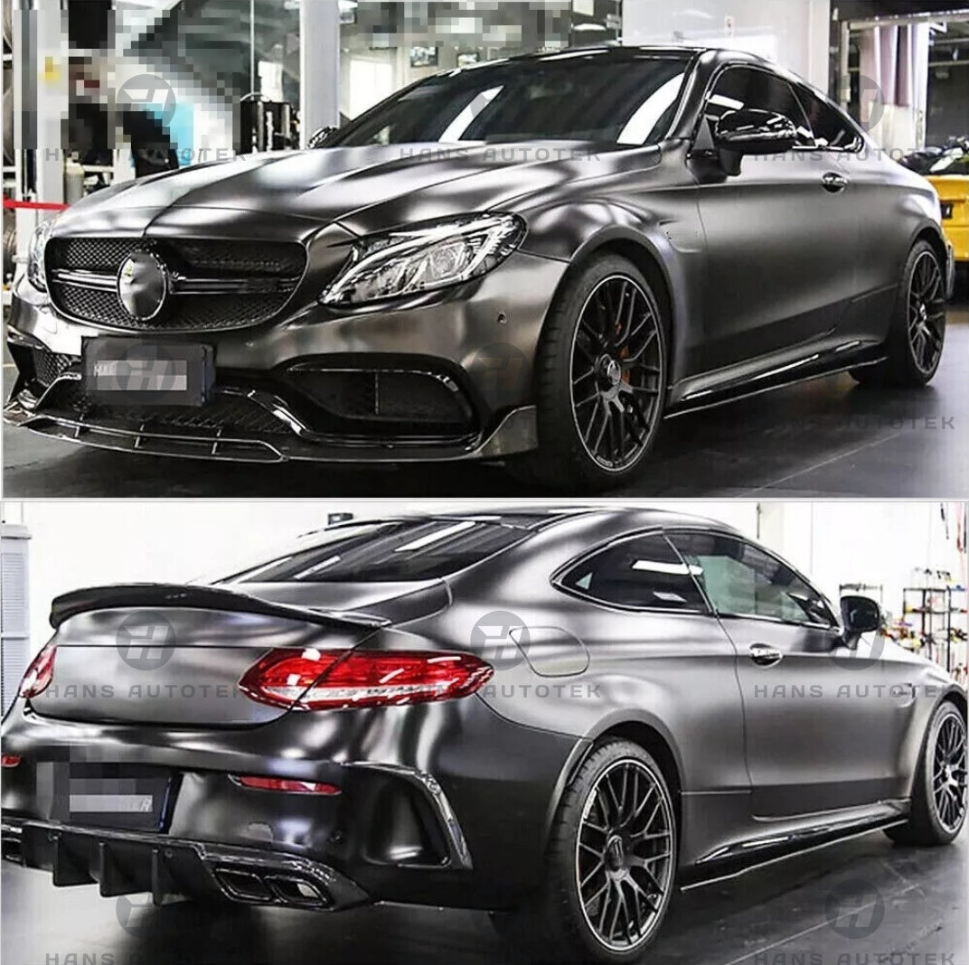 GLOSS BLACK SIDE SKIRTS EXTENSION LIP FOR BENZ CClass W205 C205 C300 C43 C63 AMG