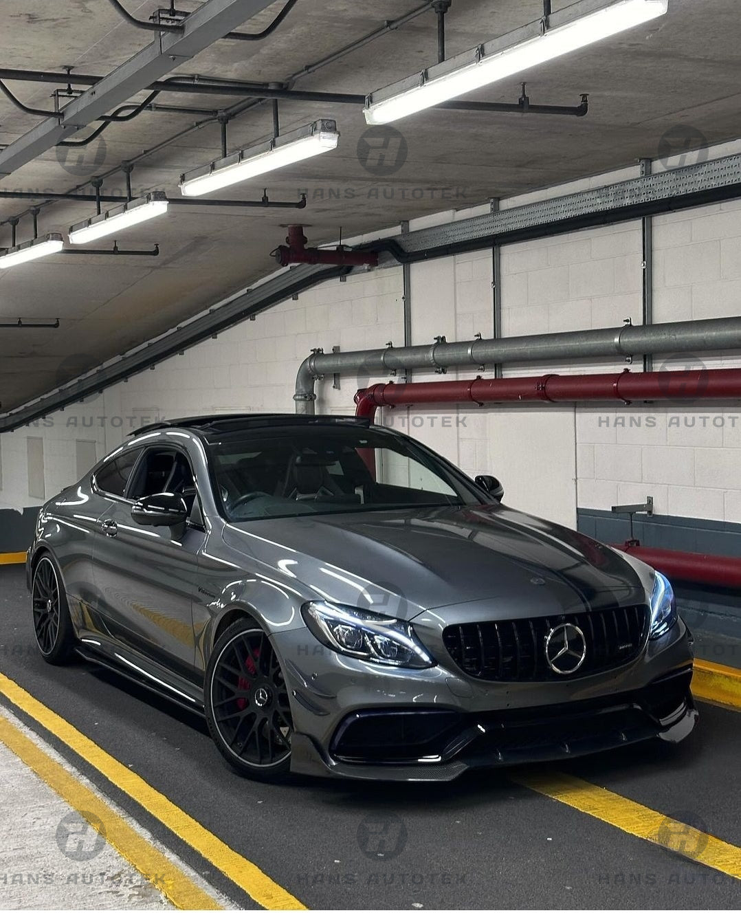 GLOSS BLACK SIDE SKIRTS EXTENSION LIP FOR BENZ CClass W205 C205 C300 C43 C63 AMG