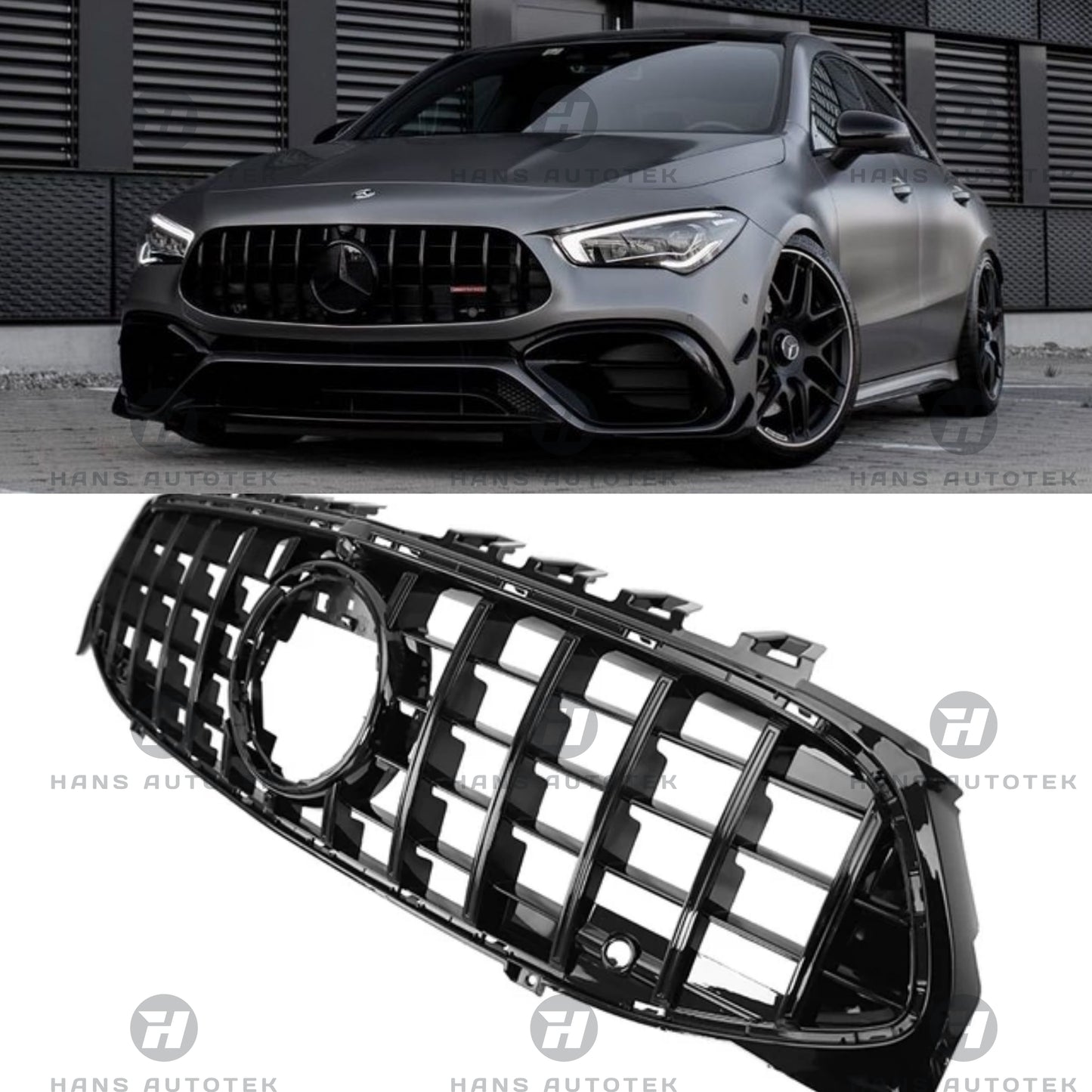 AMG GT Style Gloss Black Bumper Front Grill for Mercedes CLA W118 CLA35 ( 18-23)