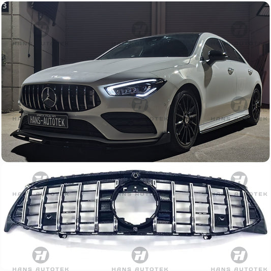 AMG GT Style Chrome Black Bumper Front Grill for Mercedes CLA W118 CLA35 (18-23)