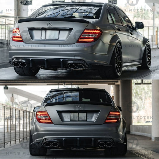 REAL CARBON FIBER REAR DIFFUSER BUMPER FOR MERCEDES C63 W204 PRE-FL (2008-2011)