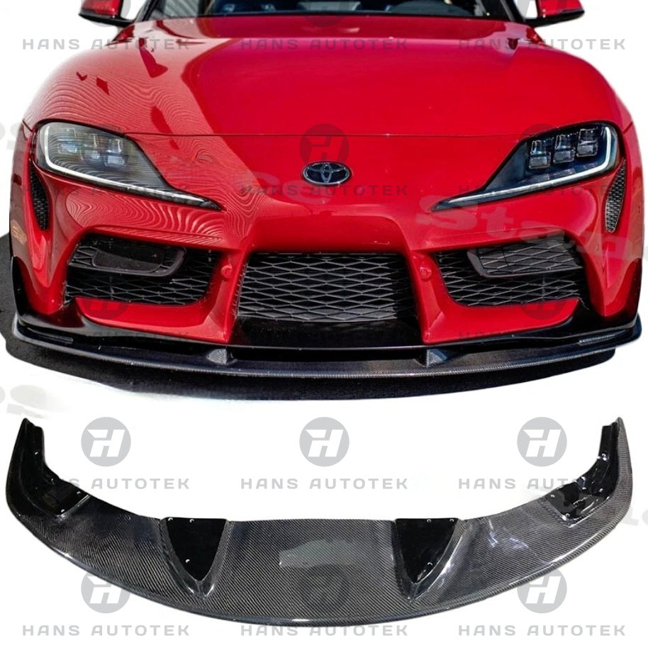 REAL CARBON FIBER A STYLE FRONT LIP FOR TOYOTA SUPRA MK5 A90 GR GTS 2019-UP