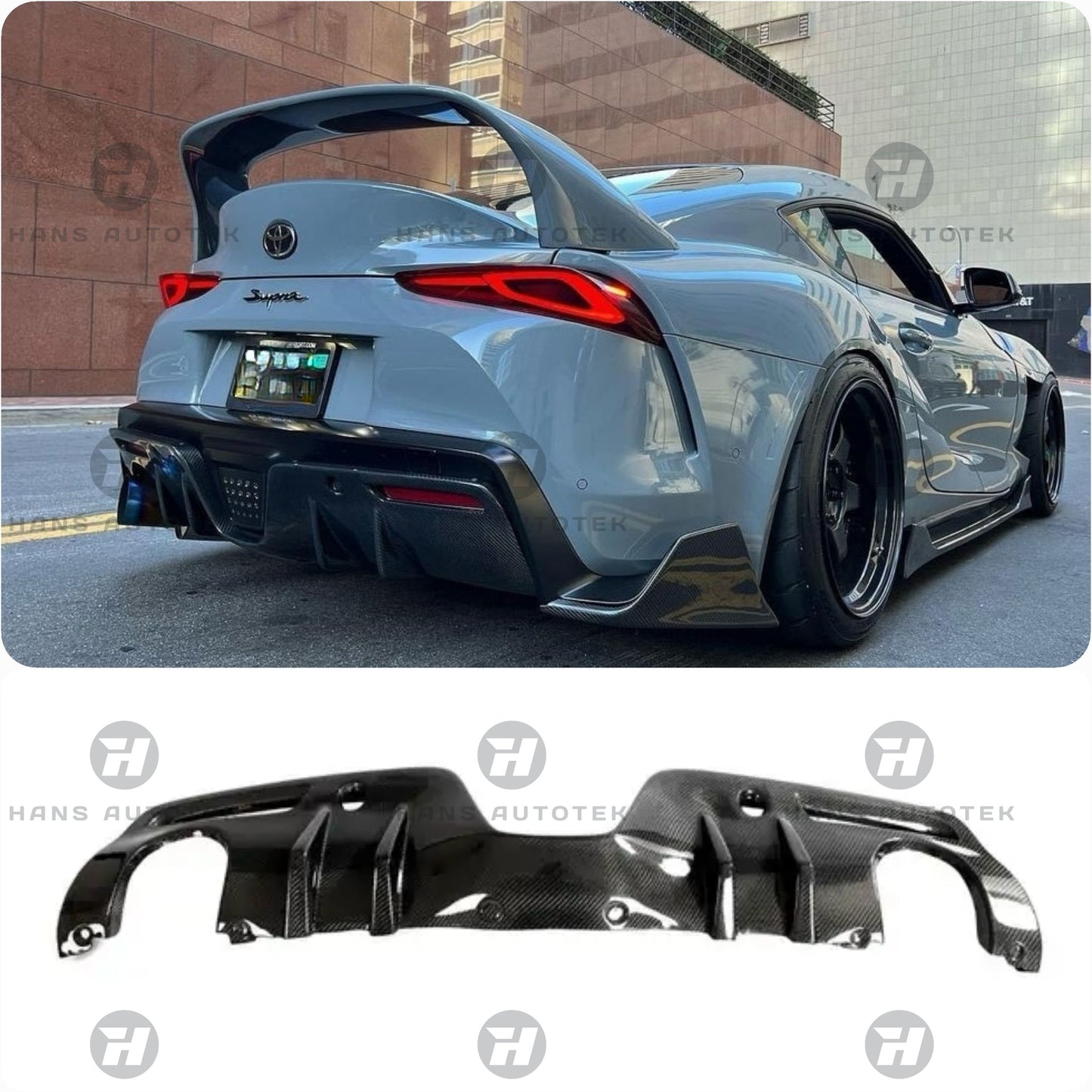 REAL CARBON FIBER BUMPER REAR DIFFUSER FOR TOYOTA SUPRA MK5 A90 GR GTS (19-24 )
