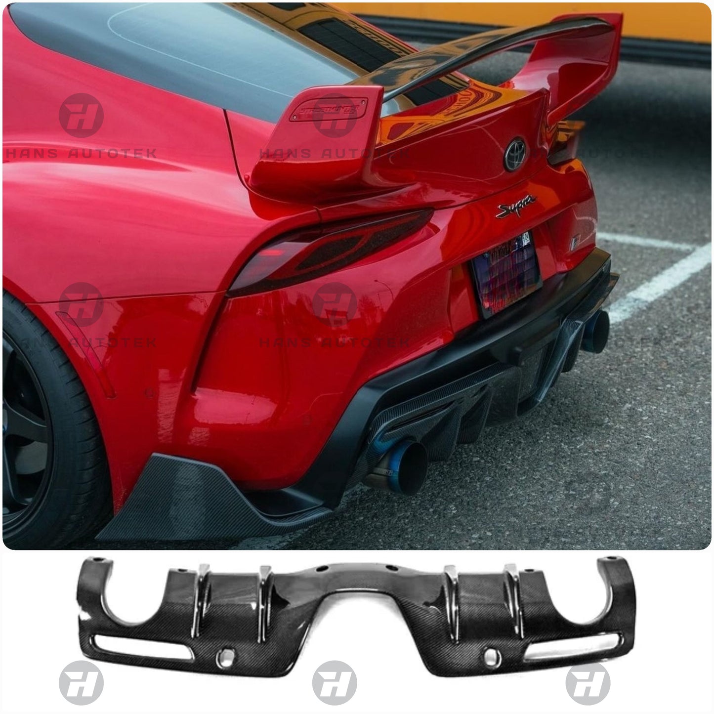 REAL CARBON FIBER BUMPER REAR DIFFUSER FOR TOYOTA SUPRA MK5 A90 GR GTS (19-24 )